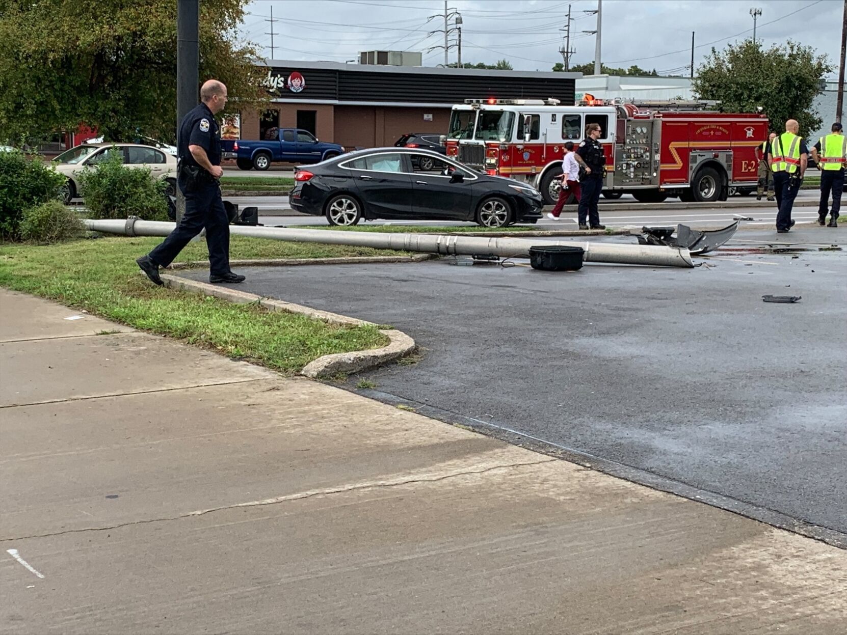 Scene of Oct. 6, 2021 crash at South 12th Street and West Broadway involving an LMPD cruiser